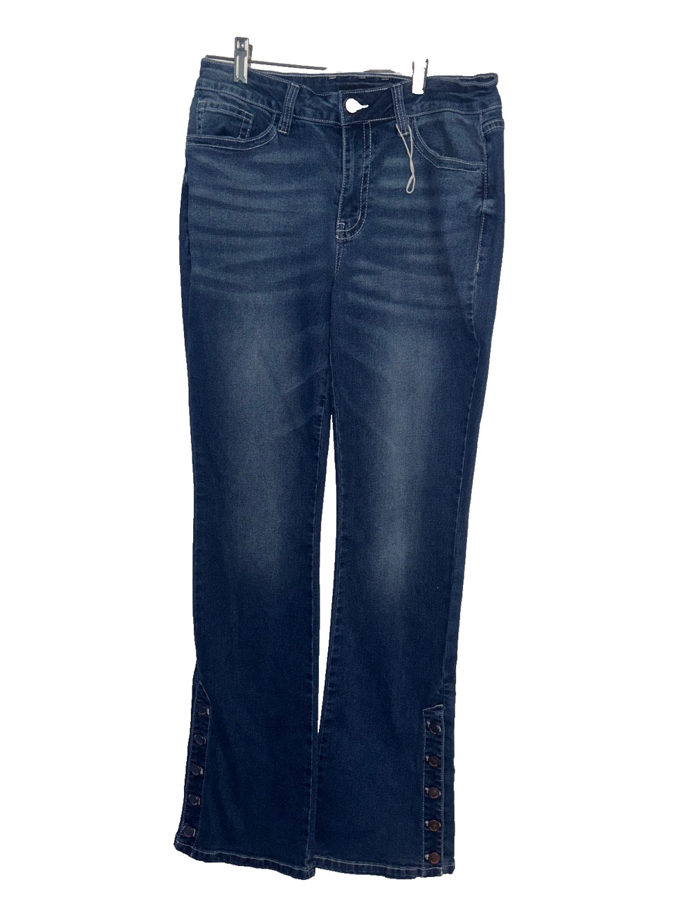 Flamingals Denim Jeans Women's Large Bootcut Button Accent Flare Blue 28x32 NWOT